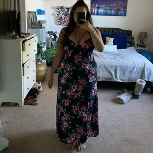 Floral, strappy maxi dress